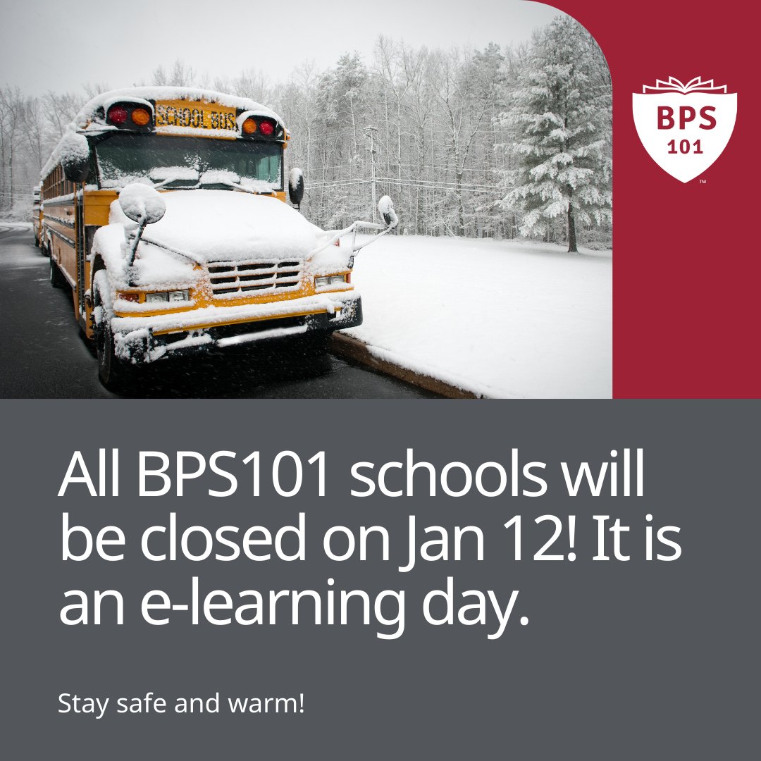 Due to the anticipated extreme weather conditions, all Batavia Public Schools will be pivoting to e-learning on Fri., Jan 12. bps101.net/school-closing…