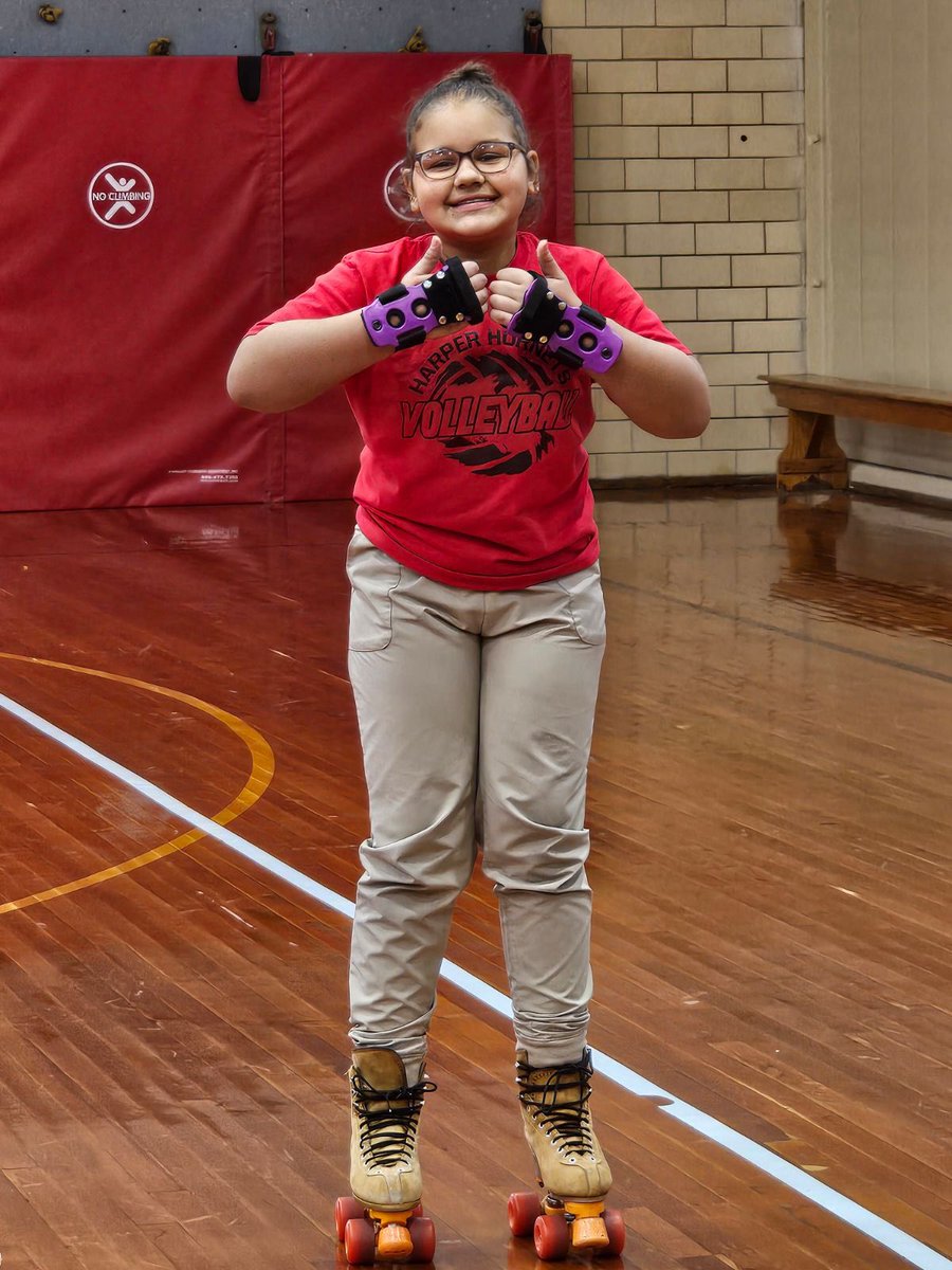 mrssincroft6th's tweet photo. We had our first day of roller skating in gym this week. This old teacher even successfully participated without falling. 😂 https://t.co/pN4ZfWziw7