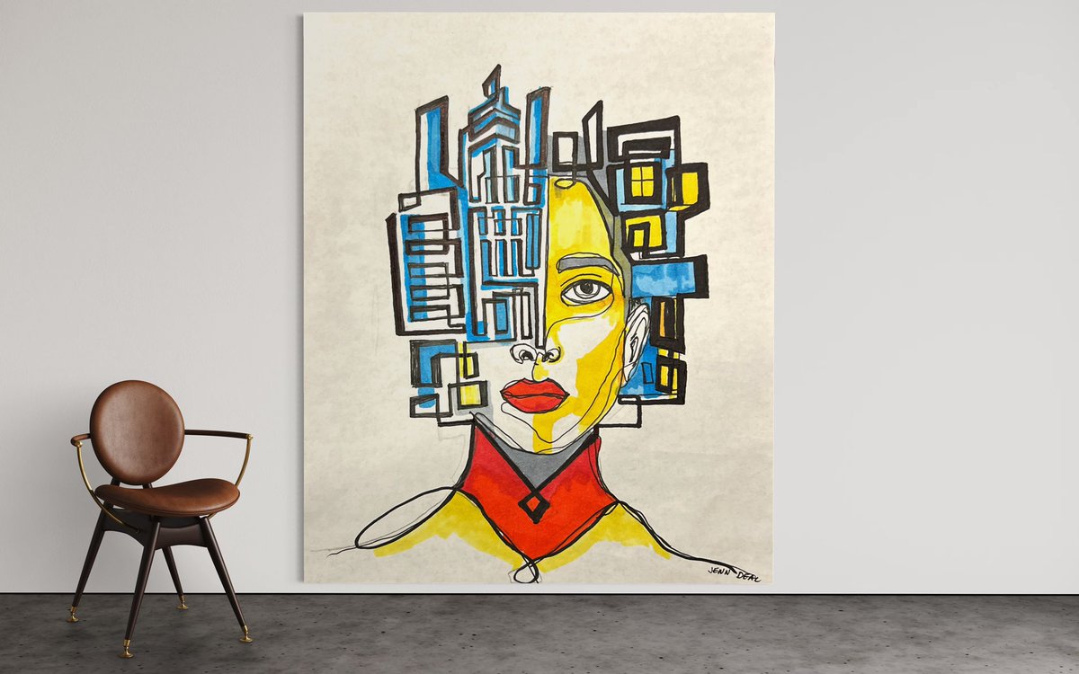 JDealDesign's tweet photo. New year! New art! #portrait #oneline #city #art #abstract #cityscape #woman #abstractart #Concept #progress #artwork https://t.co/EgfqrW6k59