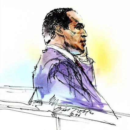 I've been trying to up my sketching, and I'm looking at the work of courtroom artist Bill Robles a lot