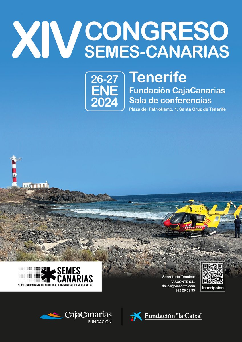 Semes_Canarias's tweet photo. Todo listo para el XIV congreso de @Semes_Canarias 
Viernes 26 y sábado 27 de enero en S/C de Tenerife (fundación CajaCanarias). Te esperamos !!! @SanidadGobCan @SEMES_ https://t.co/FY0WczDJRD