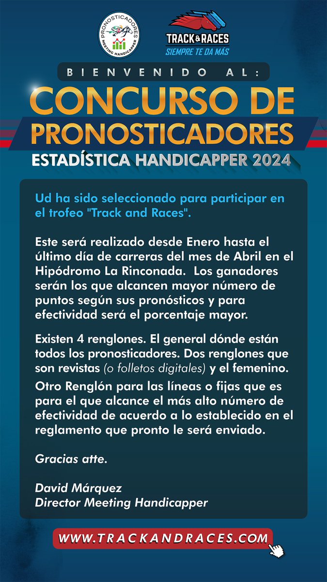 Agradecido con Meeting de Pronosticadores por la invitación. 

Éxitos para todos los seleccionados.