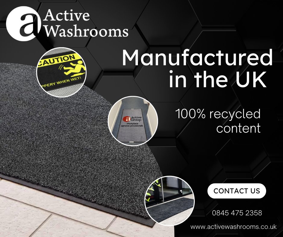 Revolutionise your floor with Active Washrooms! Our range of mats are made from 100% recycled material ♻️Our expert team are available on 0845 475 2358 activewashrooms.co.uk/type/floor-car… #FloorCare #FloorMats #ServicedMats #RecycledMaterial #ExpertTeam #LeadingTheWay #ActiveWashrooms