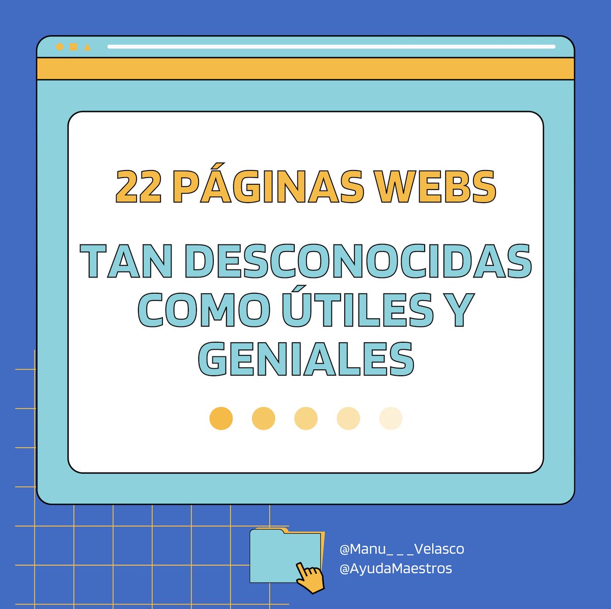 AyudaMaestros's tweet photo. 22 páginas webs tan desconocidas como útiles y geniales. 👉 https://t.co/nJ94vLBtV1 Por @Manu___Velasco https://t.co/SmDsBSyG6c