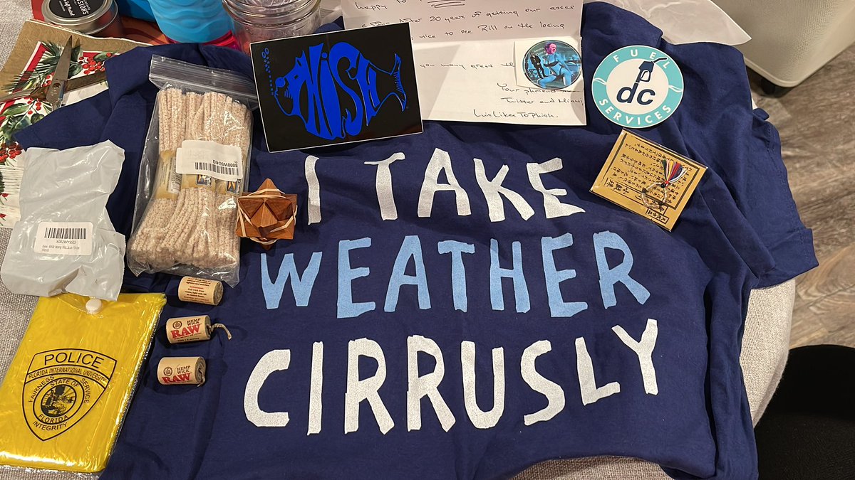 Thanks to @GuelahPapyruslu for the new Swag, Slaps, and Provisions! Better Late than Never! 2nd year in a row I got My #SecretJunta gift on January 11th. How ironic!? And how bout THIS shirt!?☁️🤣⛅️