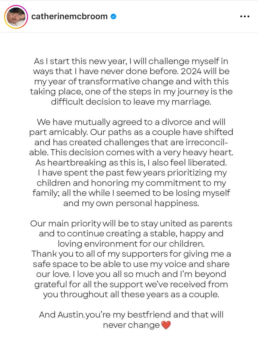 Catherine &amp; Austin McBroom are getting a divorce….

While I’m not interested in celebrating the end of someone’s marriage, I do hope this means less cameras shoved in their children’s faces to make content they could never consent to to pay the family bills…

Here’s hoping
