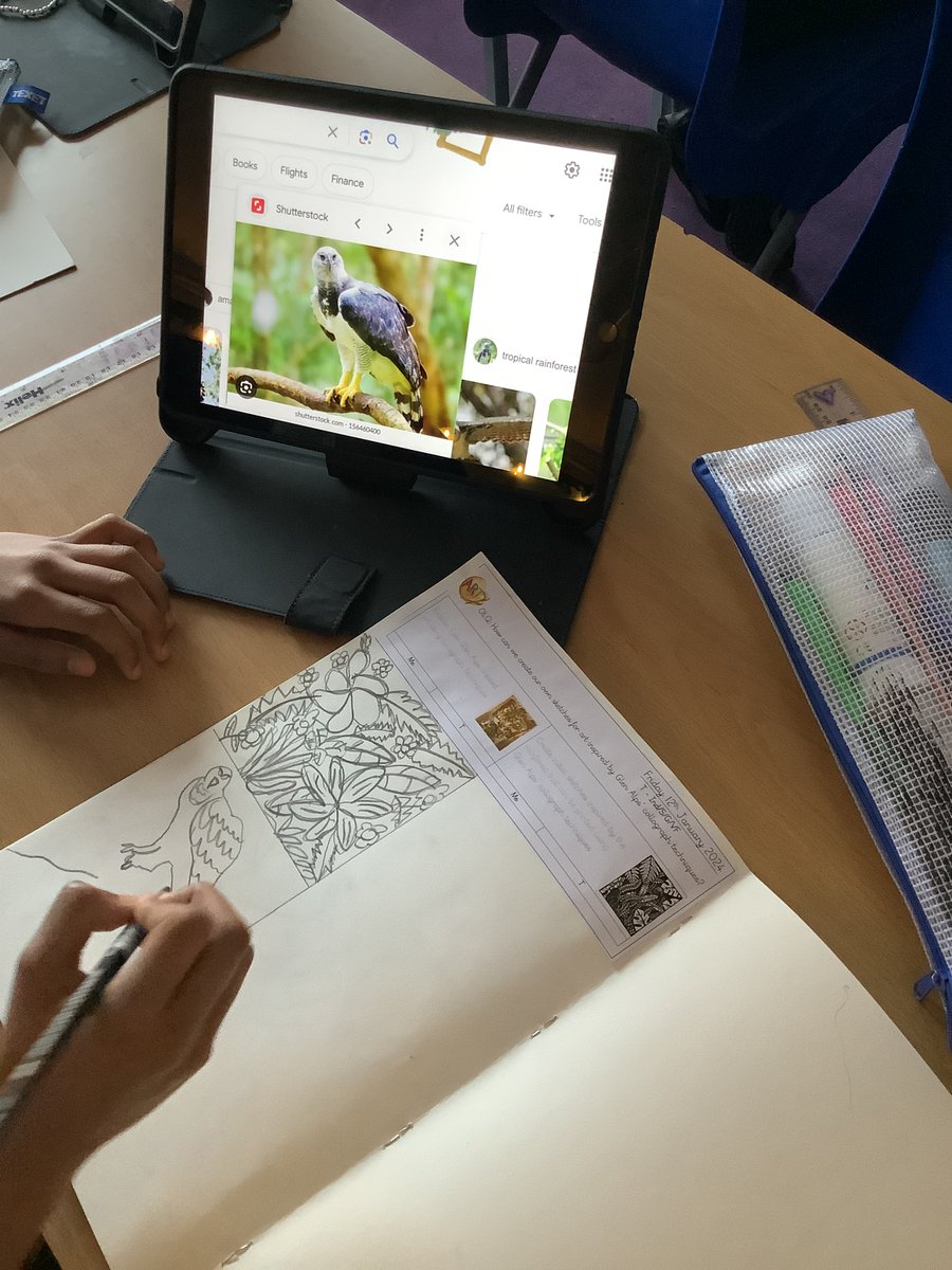 Year6ashwood's tweet photo. We have used the rainforest for inspiration to design our own collograph prints for fabric. Year 6 had so many great ideas! @satrust_ #collograph https://t.co/BaIqg9ckvx
