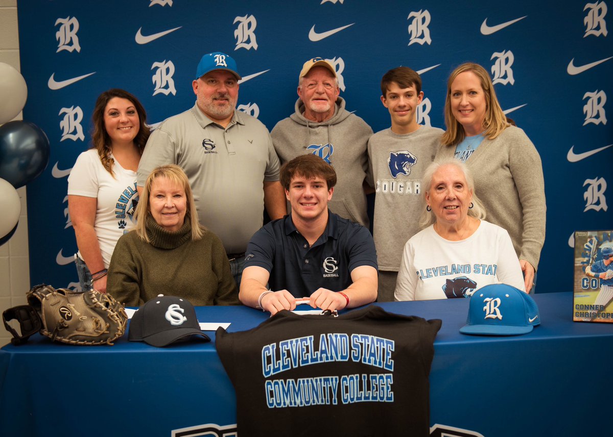 RHS_baseball14's tweet photo. Let’s make it official… ✍️✍️✍️

Congratulations to @Conner_C_22 on signing with @CSCC_BSB today! We are truly blessed for this young man’s leadership and commitment to our program.

#EARNED | #Tradition https://t.co/bEesrVFOm9