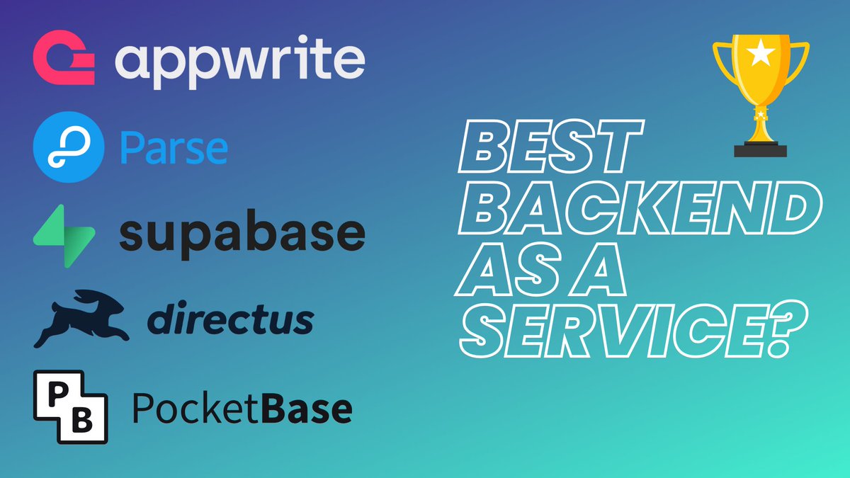elest_io's tweet photo. Choose the best backend as a service open source platform for your projects with our video comparing @appwrite, @ParsePlatform, @supabase, @directus, and @pocketbase 

Check it out 👉 https://t.co/6kV2nhBtbP https://t.co/lxpOtp2xaK