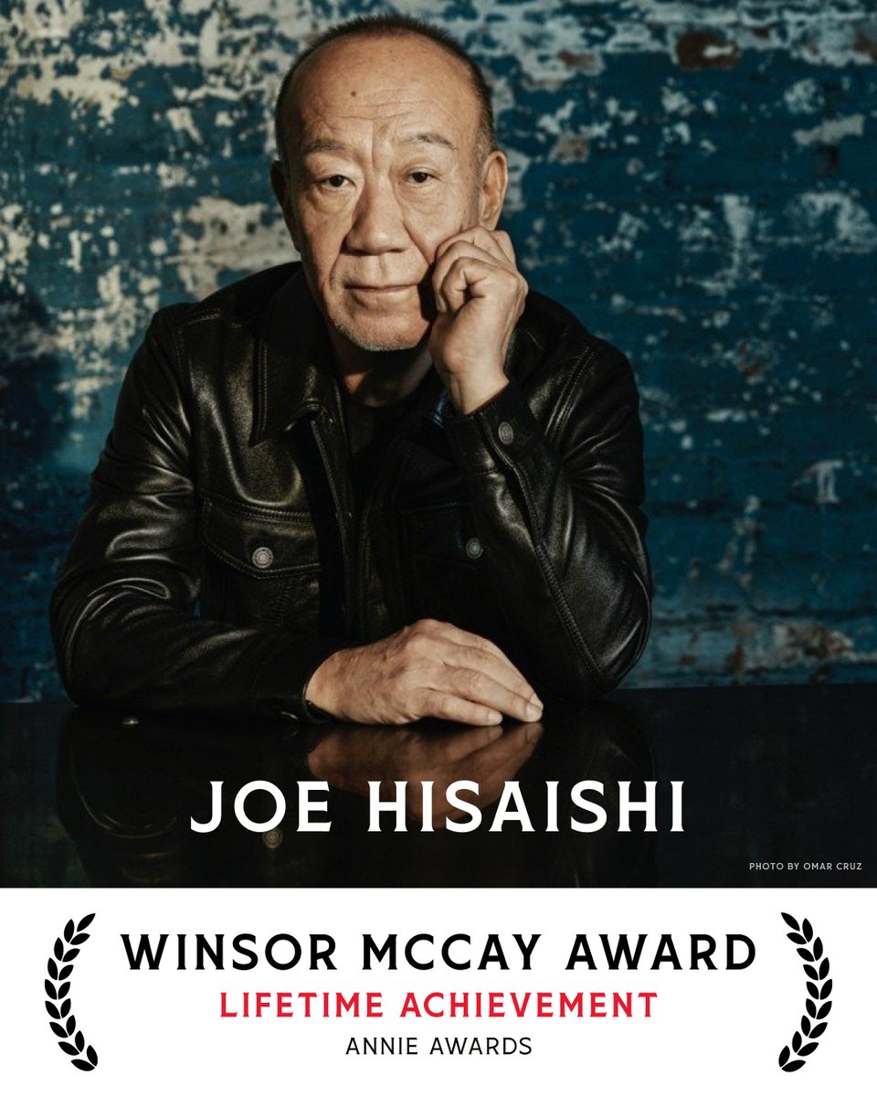 GKIDSfilms's tweet photo. At this year's #AnnieAwards, Joe Hisaishi will be presented with the Winsor McCay Award in recognition for his lifetime achievement in music composition. Congratulations, Joe Hisaishi! 🔥 https://t.co/VcpA8VKGtb