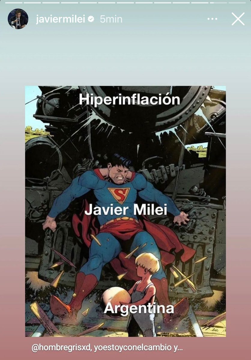 Mariangpod's tweet photo. Superman odiaría a un hijo de puta como Milei https://t.co/AIal38Ooak
