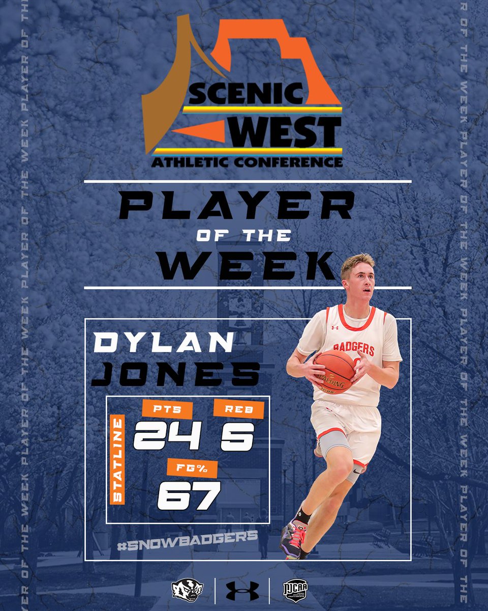 SnowBasketball's tweet photo. Congratulations to @Dyljones51 for being named the @ScenicWestConf Player of the Week

#SnowBadgers #SWAChoops #SWACmbb https://t.co/TgqEFWi6Xn