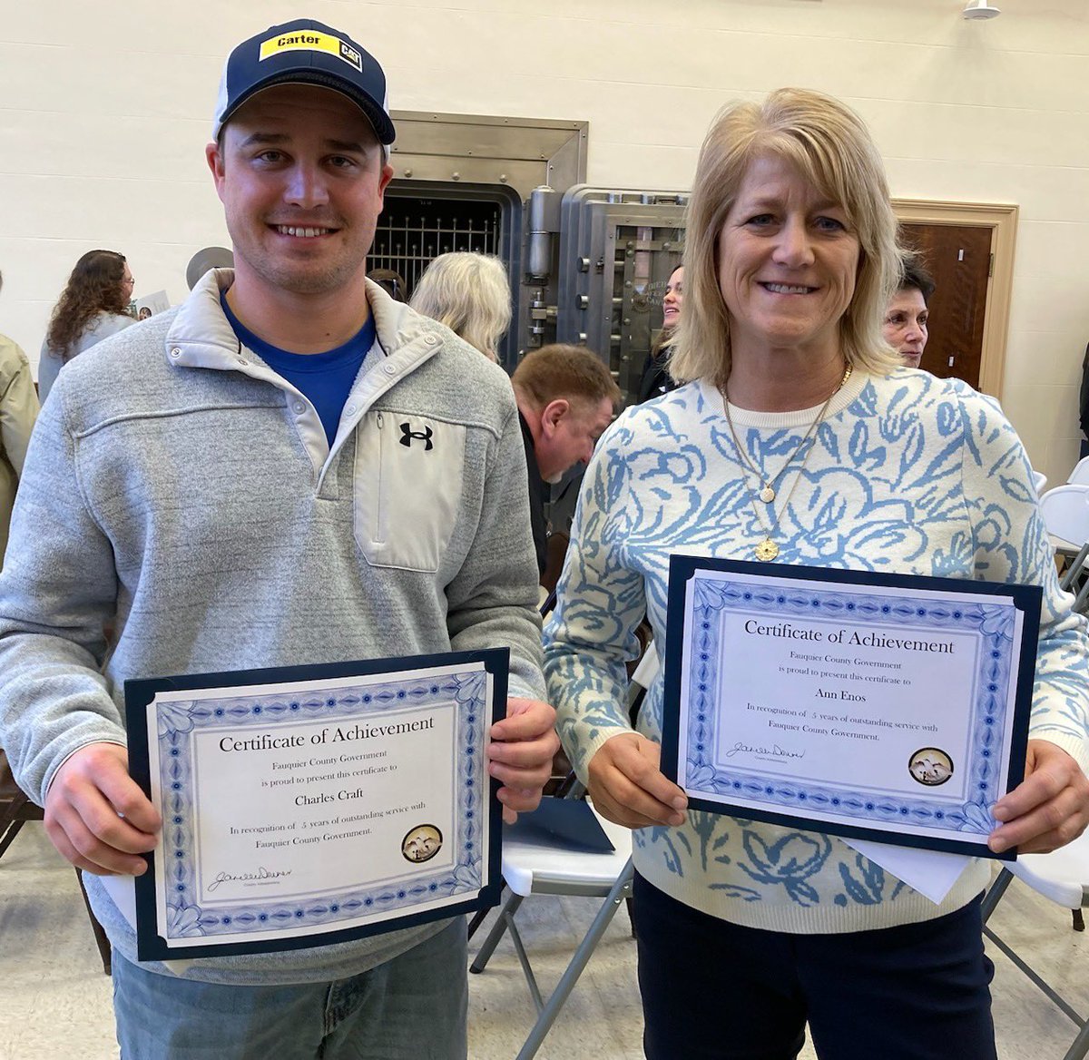 Celebrating CJ &amp; Ann today for five years of service at the Employee Service Awards.  Thank you for all your hard work! #fauquiercounty #TeamWorkMakesTheDreamWork