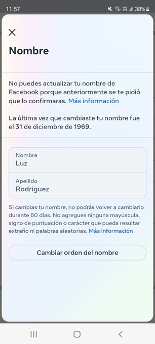 No sabia que existia facebook en 1969 y esa fue la ultima vez que me cambie el nombre 🤣me teletransporte