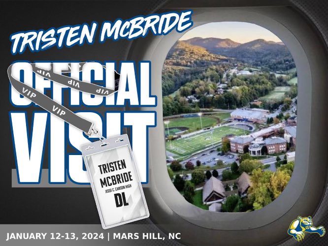 Excited for my official visit tomorrow!! <a href="/CarsonCougarFB/">Carson Cougar Football</a> <a href="/CoachJonLowe/">Jonathan Lowe</a> <a href="/MarsHill_FB/">MHU Football</a> <a href="/coachclayisbell/">Clay Isbell</a> <a href="/CoachTimClifton/">Tim Clifton</a> <a href="/KBHolyman/">Kevin Barnette</a>