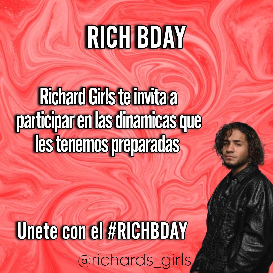 richards_girls's tweet photo. Les vamos a poner todas las dinámicas que estamos preparando, no se les olvide y únanse con nosotras ����🏻 #RICHBDAY https://t.co/Zj8OAhCbxl