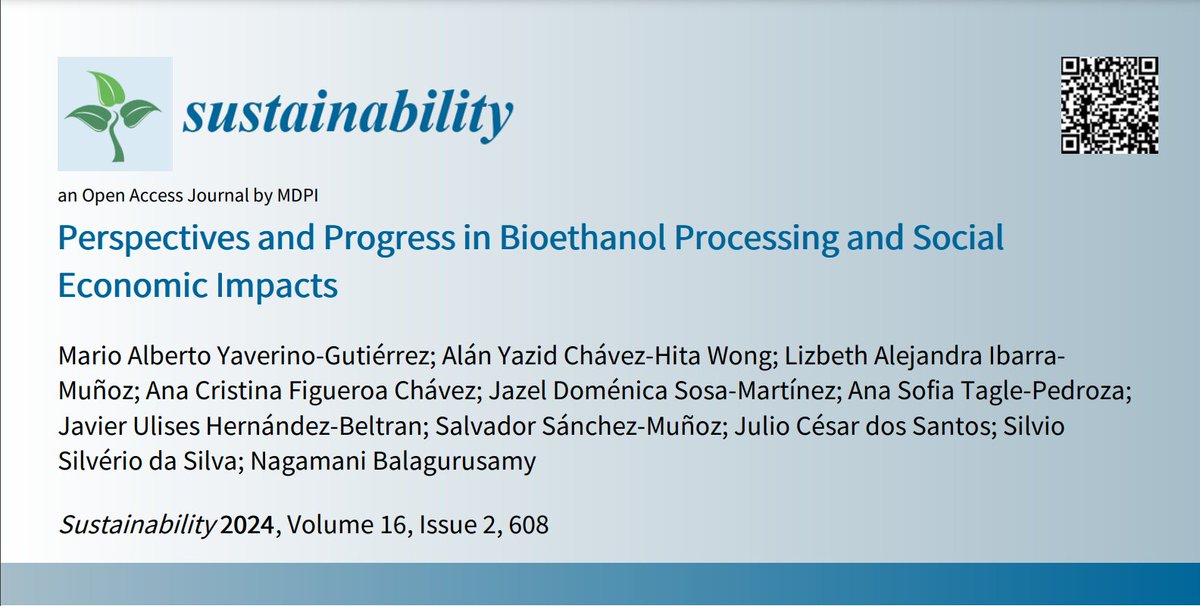 bnagas's tweet photo. Congrats to Mario, Alan, Liz, Ann, Sofie #BioremLab students, #FacCBiológicas @UAdeC for their paper "Perspectives & progress in bioethanol processing and social economic impacts". Thanks to all co-authors doctors Jazel, Ulises of Biológicas & Salvador, Julio & Silvio @eelusp https://t.co/5XmzAxPPLK