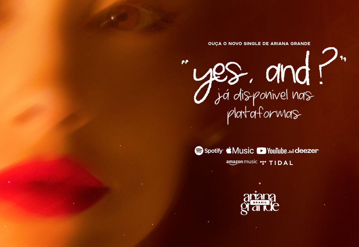 arianagrandebr's tweet image. 🚨 A ESPERA ACABOU! 3 anos após seu último trabalho solo, Ariana Grande retorna com “yes, and?”, disponível em todas as plataformas digitais.

Ouça em: arianagrande.lnk.to/yesand