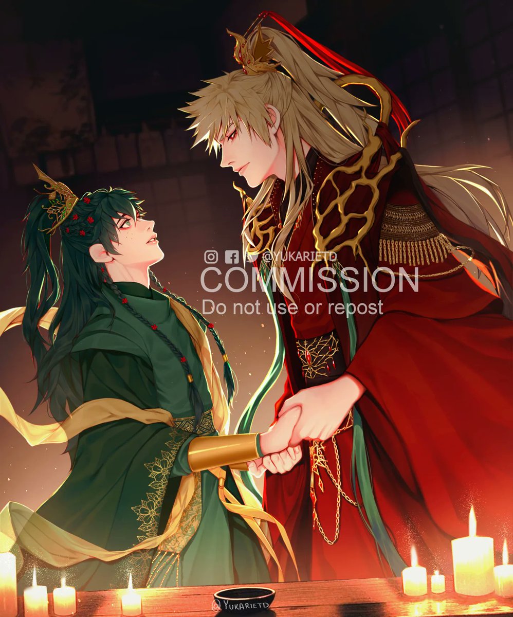 YukarietD's tweet photo. "The god of war Katsuki and the god of nature Izuku are forced to join in marriage to save each other."

Starting the year with this beautiful comms for @neapoulain Tysm Nea-chan!!, I loved to draw this for her fic "La balada de Izuku y Katsuki" on archiveofourown

#bkdk #ktdk https://t.co/j2LLrgcRT7