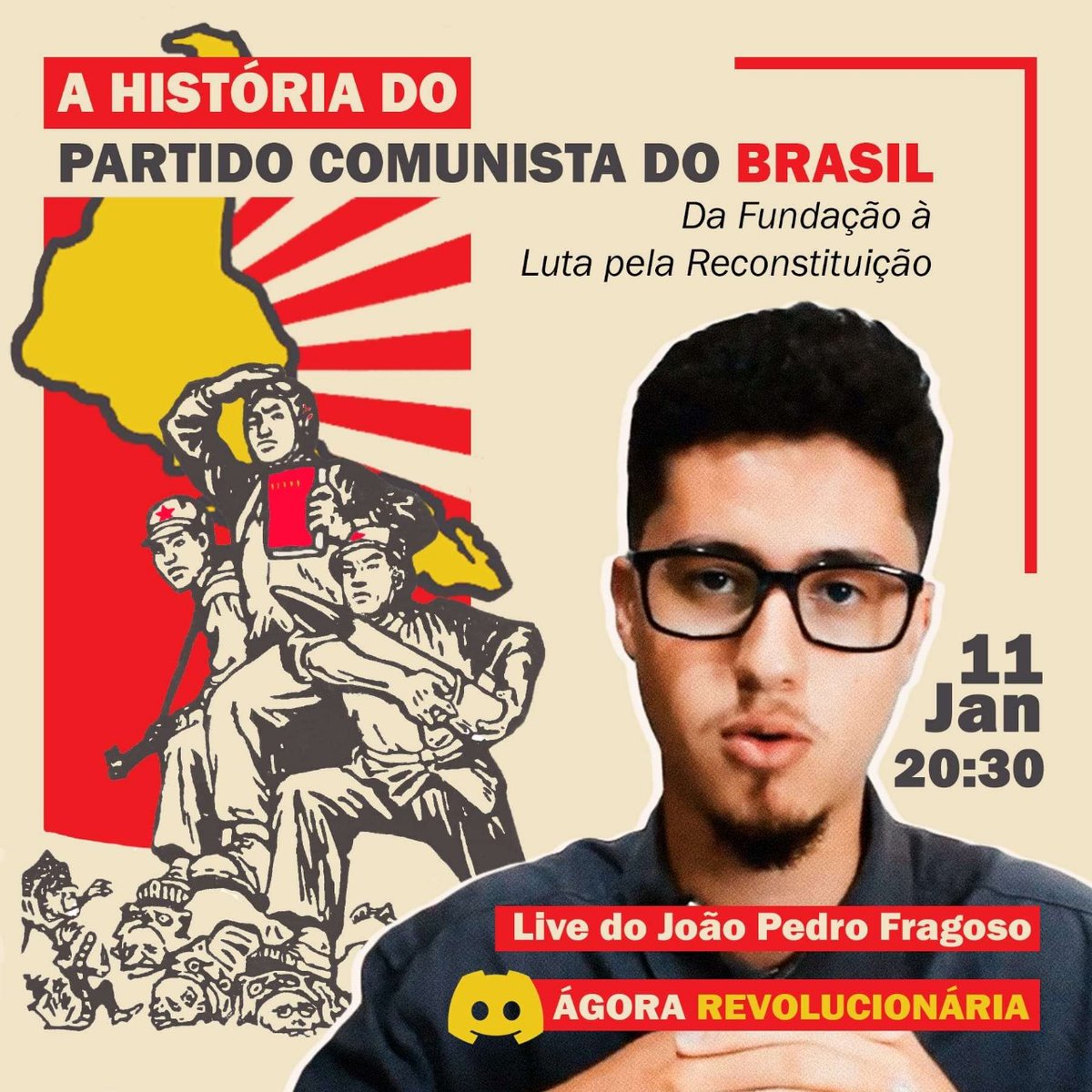 Começando em breve a entrevista sobre a história do Partido Comunista do Brasil com o camarada <a href="/fragoso_rvi/">João Pedro Fragoso | Rompendo com Velhas Ideias</a>

youtube.com/live/cUMh4q3kS…