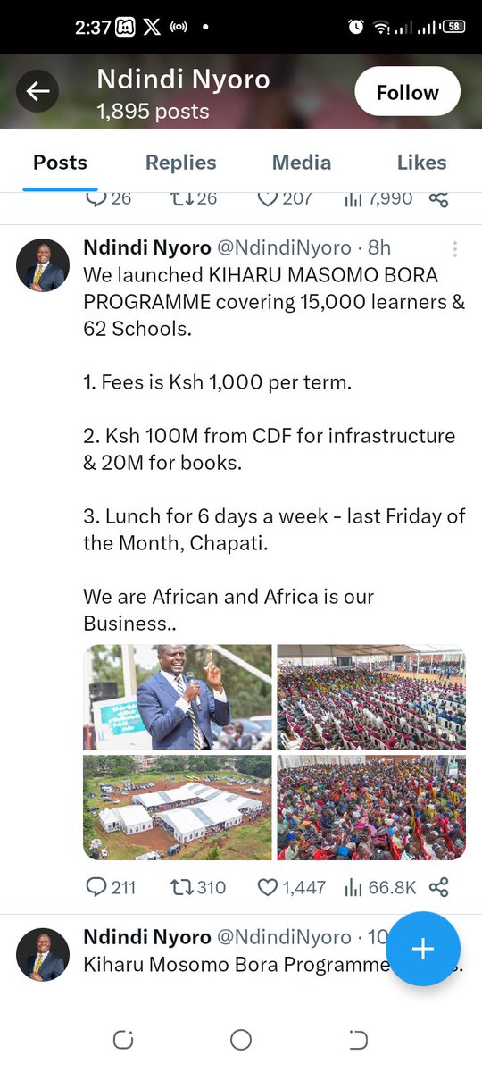 MikeMwinzila's tweet photo. @MakaliMulu You need to undergo benchmarking in Kiharu because the Ksh 2000 you are giving as bursary is not helping Kitui Central parents. https://t.co/qixPIj08Bg