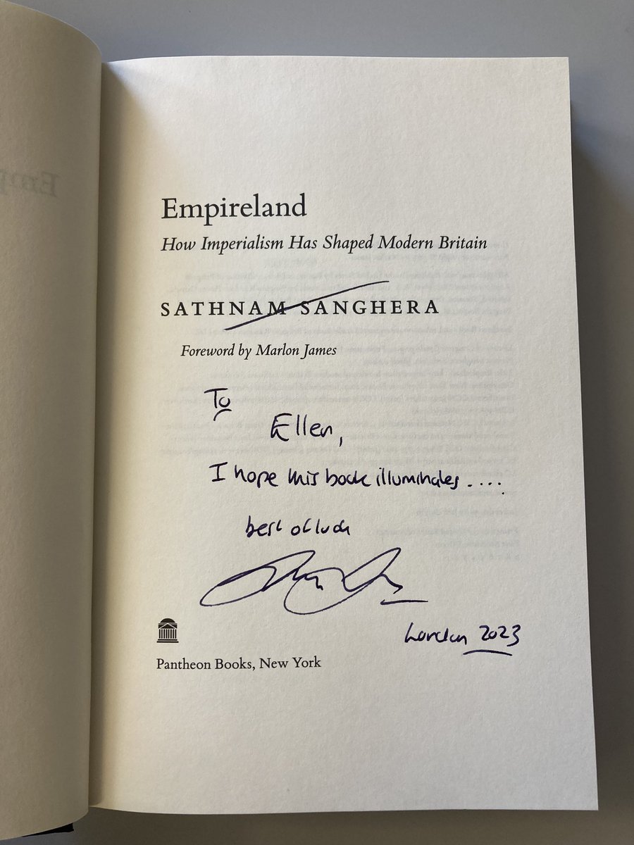 In Yr 11, Ellen was so excited about an extract from Empireland by Satnam Sanghera that I gave her my personal copy. I told Satnam and he decided to send Ellen her own (Hardback!) copy, so she can give mine back 😄 #empireland @EmpirePodUK @Sathnam @DalrympleWill @tweeter_anita