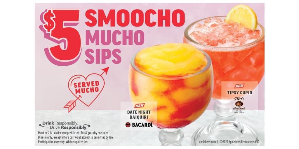 layxsnv's tweet photo. Applebees has $4 and $5 Drinks😍❤️ Smoocho Mucho Sips 💘 https://t.co/eDbiNxxNad