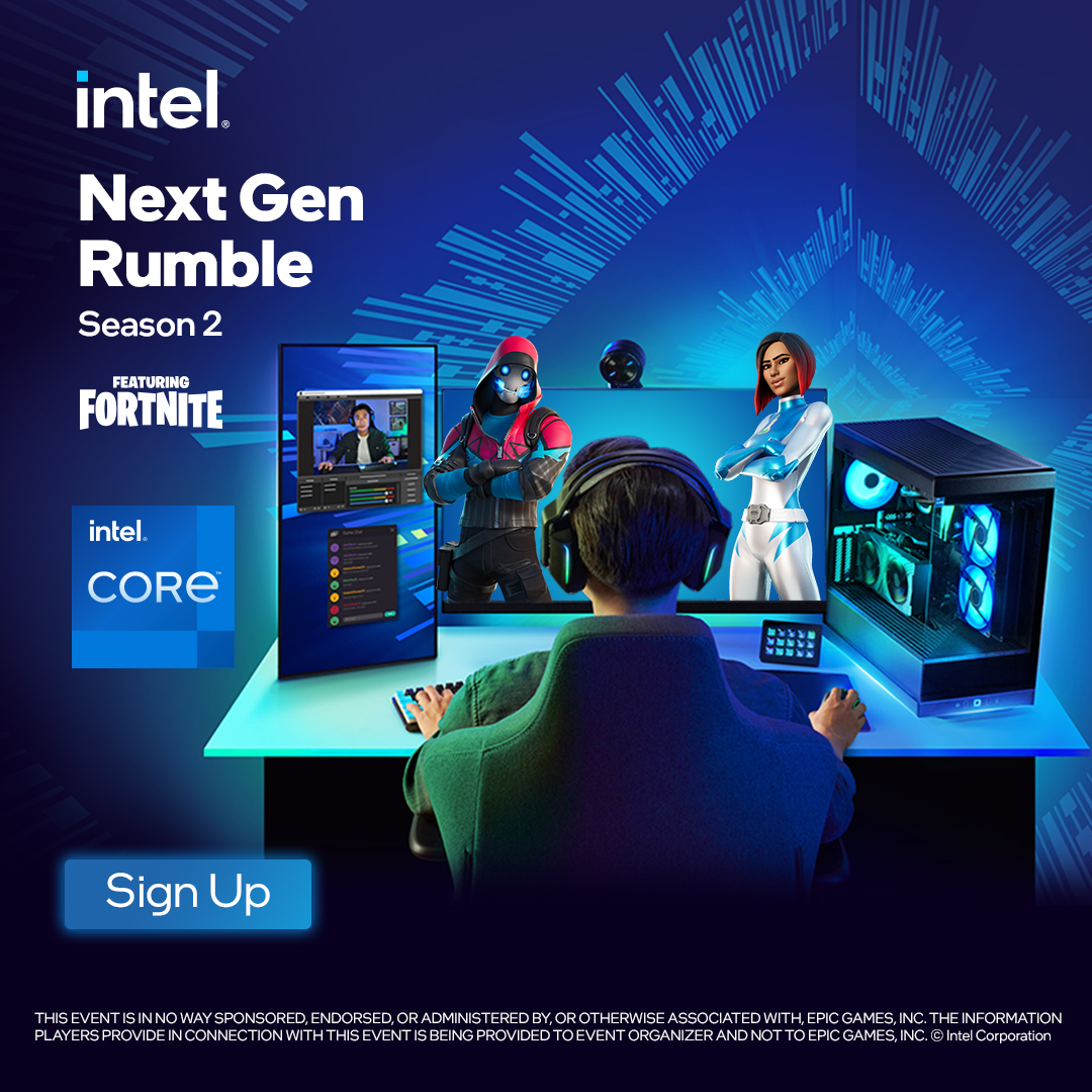 HeGotThis_'s tweet photo. I just got invited to the 10k$ Intel Next Gen Rumble! I'm soo happy to be part of this.  @intelcanada  is hosting a Zero Build Solo Fortnite Tournament.

Must be Canadian and 18+! Register for Next Gen Rumble: Season 2 by Feb 8th: https://t.co/bbpwHN6nHL #IntelNextGenRumble https://t.co/NR2azAukbI