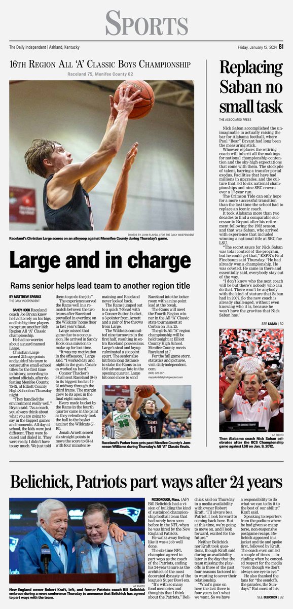 Friday Sports Front: Local work from <a href="/SparksWillFly35/">Matthew Sparks</a> and @jxflavell. Inside: <a href="/keithtaylor21/">Keith Taylor</a>. Check it out online or in print tomorrow!