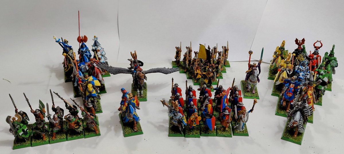 mmacmartin's tweet photo. @BitsHammer I'm hopeful it's more like 5th. My army is, no matter what GW does. Though I do also appreciate the Exiles list calling back to WFB 3rd.

Painting Bretonnians is very rewarding and I highly recommend. Lots of great Perry sculpts in the 5th edition line. https://t.co/qeuVTojkvV