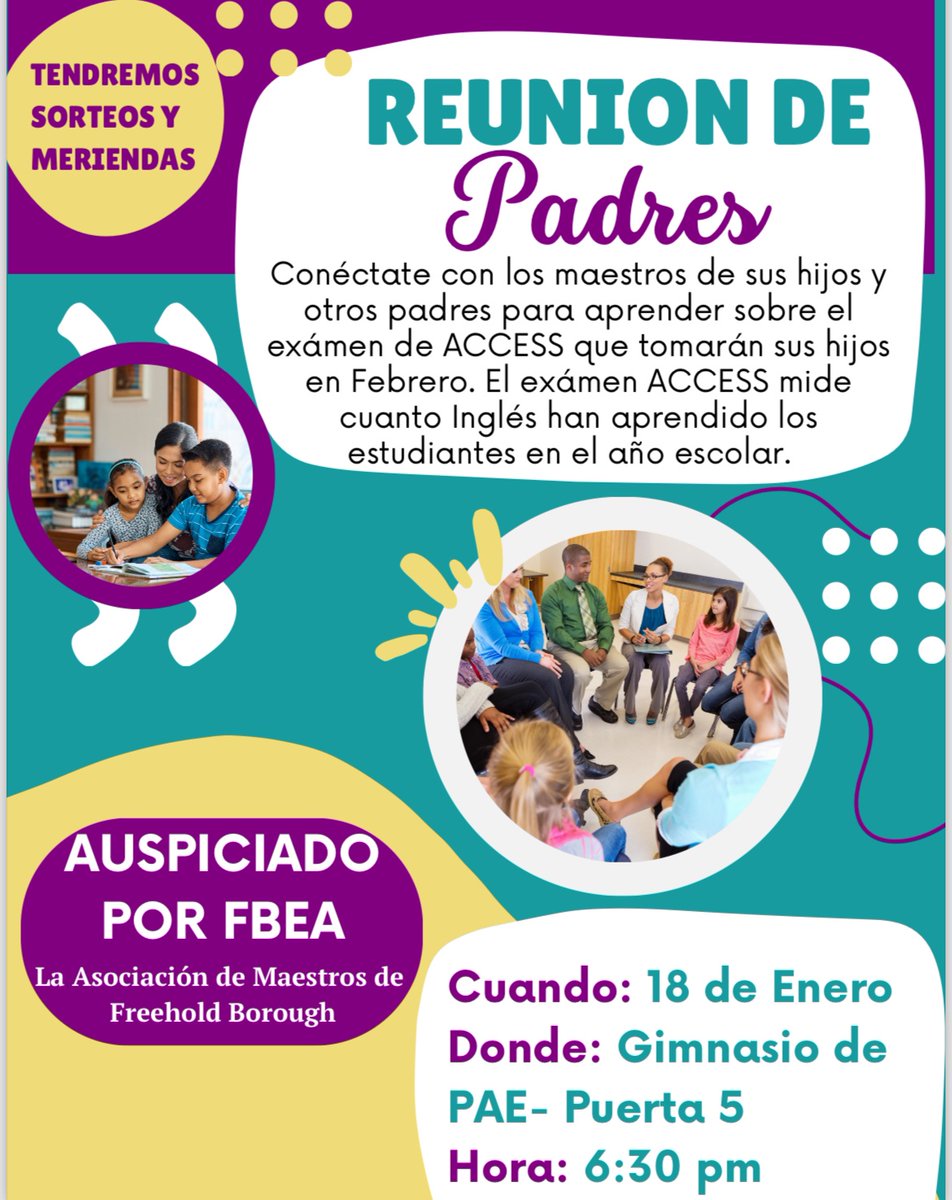 Come join <a href="/ggvfiori/">Veronica Fiori</a>, <a href="/Palmieri_FLC/">Lynette Palmieri</a> and myself on January 18th! We will have an informational session for the parents on ACCESS testing. <a href="/CeciliaZimmer15/">Cecilia D. Zimmer, M.Ed.</a>
