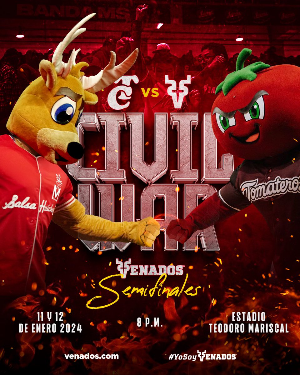 venados_mzt's tweet photo. El clásico que marcará la temporada, el Venny vs Tommy, la campechana fría vs caliente, Venados de Mazatlán vs Tomateros de Culiacan. 

La Civil War sinaloense encenderá el Teodoro Mariscal hoy y mañana a las 8pm. 

Vamos Venados 🦌 #YoSoyVenados https://t.co/rWUSf72tlD