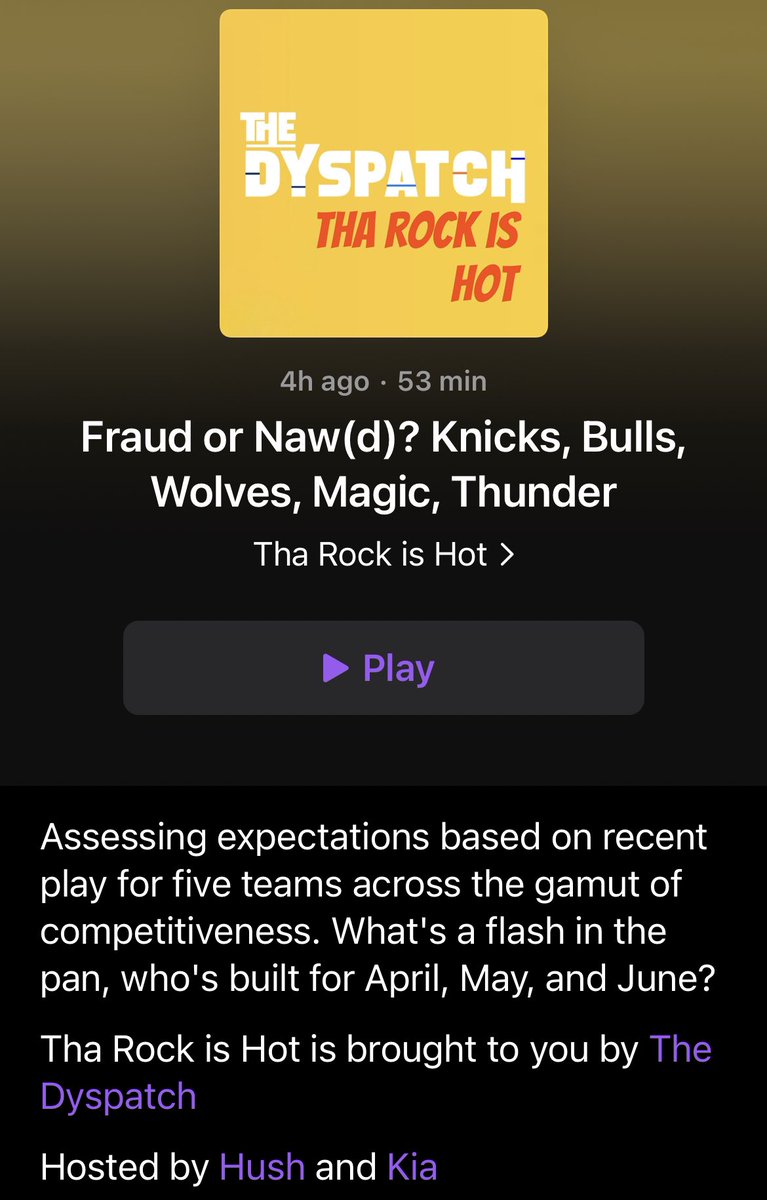 TheDyspatch's tweet photo. 🚨🚨NEW EPISODE OF THA ROCK IS HOT PODCAST🚨🚨

No one knows what’s happening in the NBA, so @BluRayHush and @TruthTellerNBA are here to say who’s legit and who is a FRAUD

APPLE PODCAST: https://t.co/dlvROUaeIe

SPOTIFY: https://t.co/xKxhRX6EkP https://t.co/T9bhiljHNN
