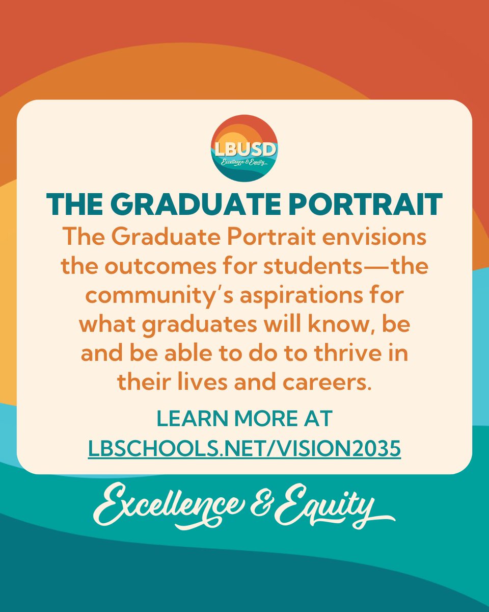🎓LBUSD Graduate Portrait: Element 4 ➡️ Resilient, Mindful and Thriving Self-advocate Learn more about how we are reimagining education in LBUSD at lbschools.net/vision2035! #visioninaction #Vision2035 #ExcellenceandEquity #ProudtobeLBUSD