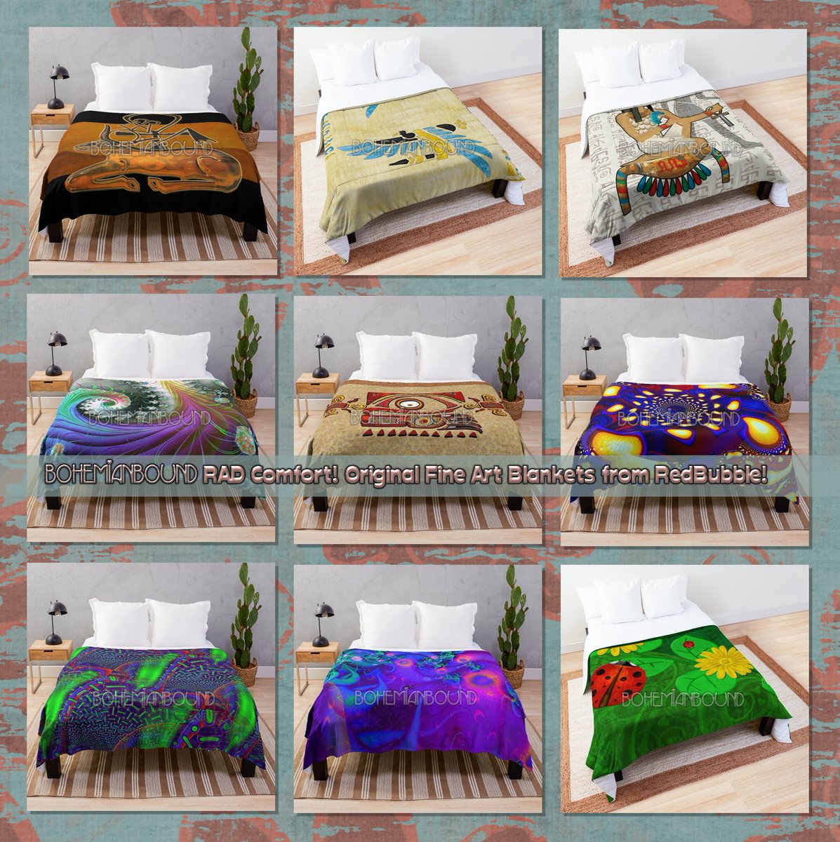 BohemianBound's tweet image. Bohemian Bound Bedding at Redbubble! High quality Original Fractal, 3D, Global &amp;amp; Folk Art Comforters, Throw Blankets &amp;amp; Duvets! Check them out today! #throwblankets #throws #comforters #duvetcovers #buyintorealart #realdigitalart redbubble.com/people/bohemia…
