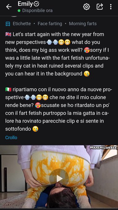 my new video and many others coming are waiting for you on my only4ns  #facefarting #fartfetish #fartslave #fartsniff #girlfarts #fartcommunity<a href="/tag/fartfetish"class="tags"><span>#fartfetish</span></a><a href="/tag/facefarting"class="tags"><span>#facefarting</span></a><a href="/tag/fartslave"class="tags"><span>#fartslave</span></a><a href="/tag/girlfarts"class="tags"><span>#girlfarts</span></a>