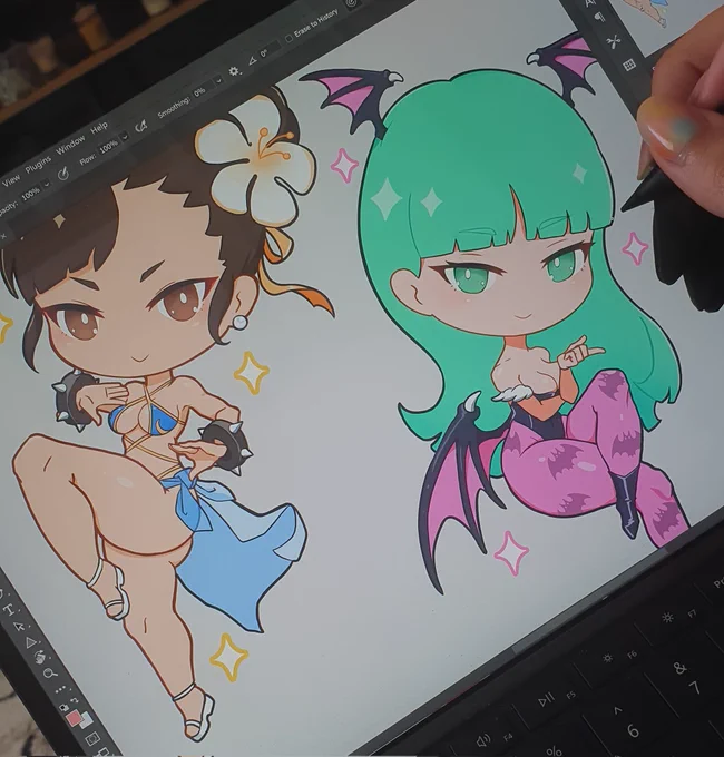 Colouring more cute style stuff! #capcom