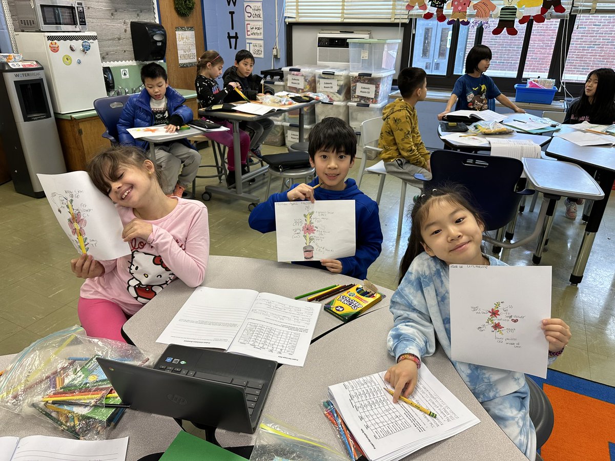 MsZubovicsClass's tweet photo. 3rd grade Enrichment! Today we learned about how to predict genetic outcomes using the alleles from parent plants. We created our very own baby plants using genotypes! #WeAreHerricks 🪴 🧬 @SearingtownK5 @HerricksSchools @PLTWorg https://t.co/ZHpU7w6qxo
