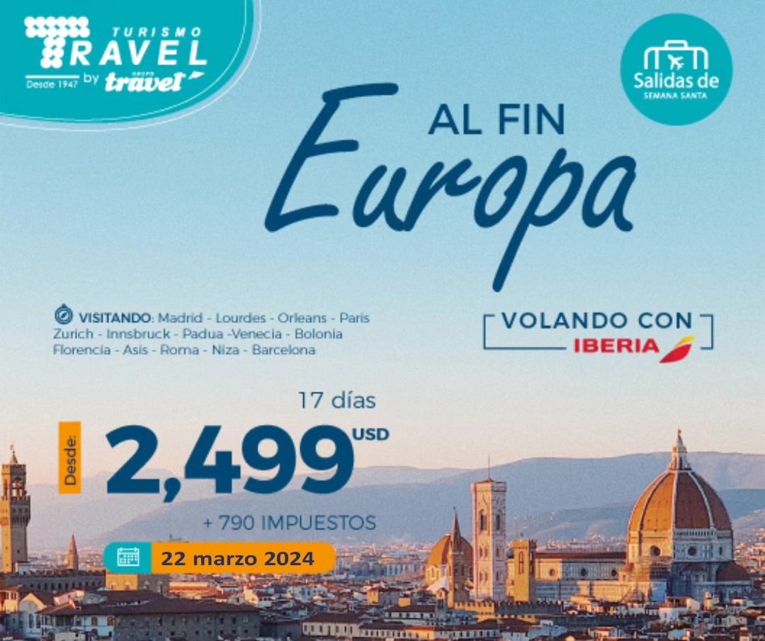 ¡Prepárate para una aventura inolvidable! Viaja a Europa con Grupo Travel y descubre la magia del viejo continente. 📷 Desde paisajes impresionantes hasta experiencias culturales únicas, este viaje será como ningún otro.
 #ViajeConGrupoTravel #EuropaIncreíble #AventuraSinLímites"