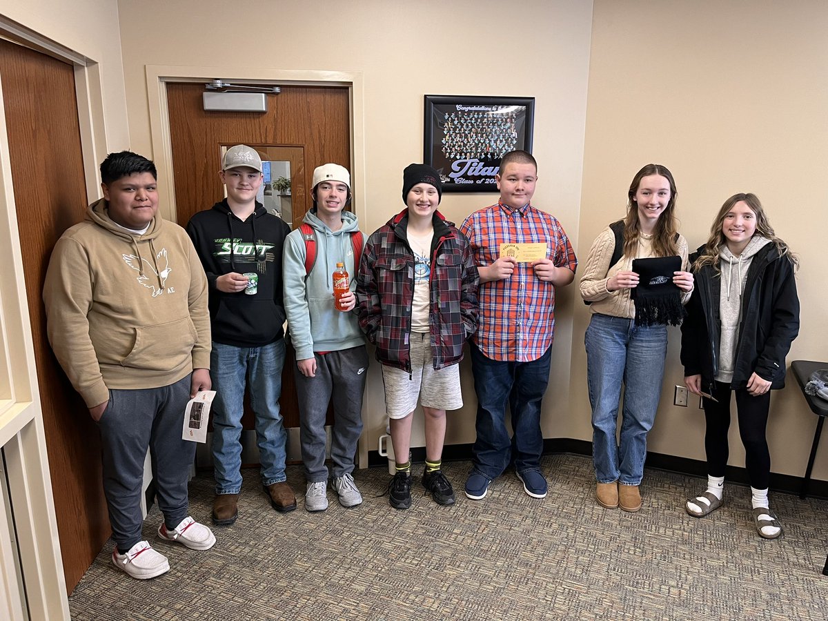 This week’s <a href="/TCU2905/">TCU2905</a> HS <a href="/MNPBS/">MN Positive Behavior Support Network</a> Titan Pride ticket &amp; attendance winners!  Another GREAT group of Titans!!! 👍😀