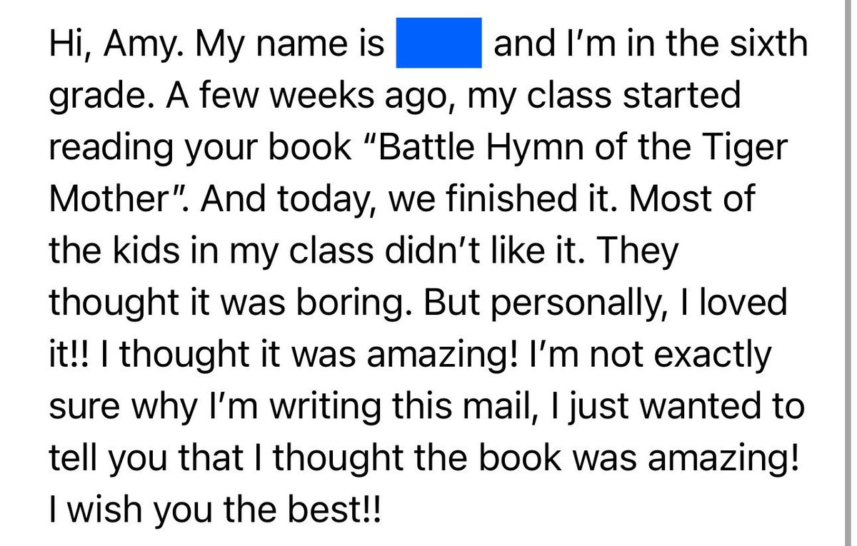 Got this email today — encouraged by the state of literary criticism among our youth!