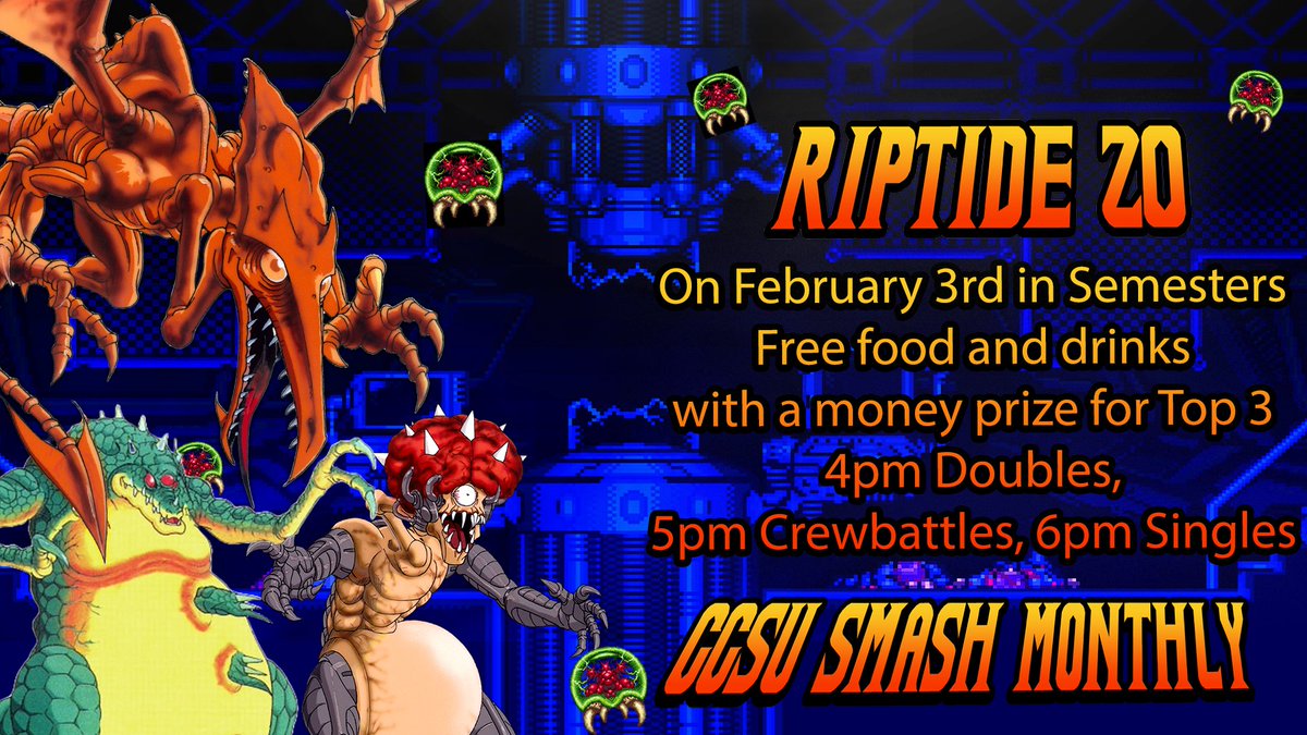 CCSUVGC's tweet photo. Riptide 20, the first monthly for the spring semester is on February 3rd Sign up!!!     

https://t.co/nNZfXep3Ym https://t.co/lp2qBmvZOT