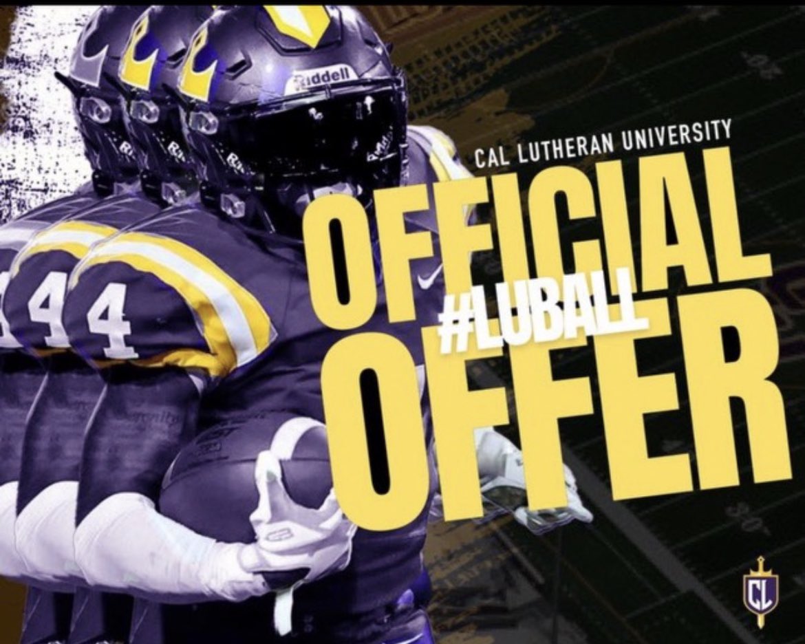 Blessed to receive my first offer from Cal Lutheran! @coachknox2 @EvanYabu @Coach_JRowe @ndhsfootball444