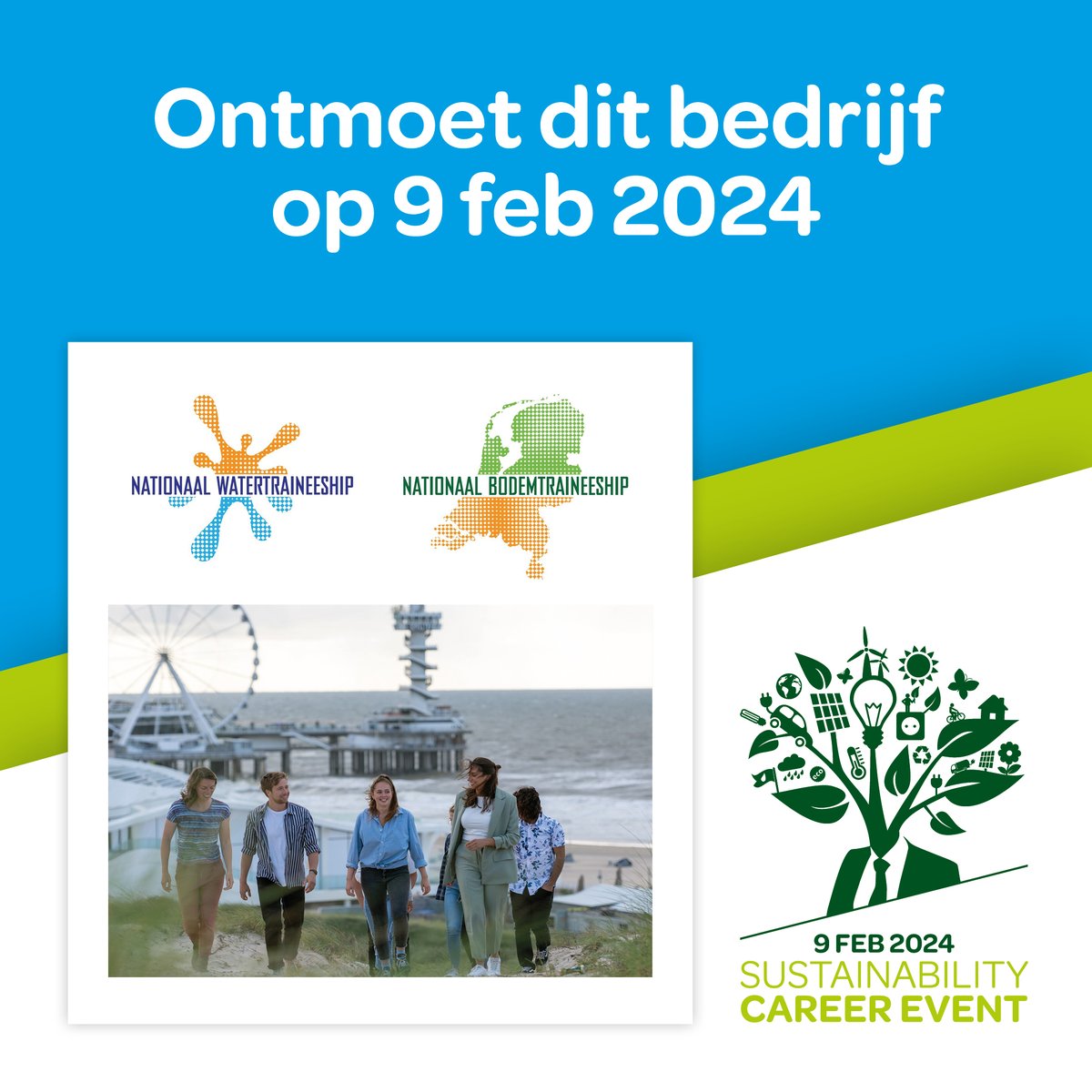 Je bent klaar met je studie, op zoek naar werk en je wil meteen impact maken! Maar waar moet je beginnen? 

Kom 9 feb naar <a href="/jaarbeurs/">Jaarbeurs</a> en ontmoet 50 potentiële werkgevers. 

🙋‍♂️ Bekijk alle bedrijven op sustainabilitycareerevent.nl. Aanmelden is gratis voor studenten &amp; starters.