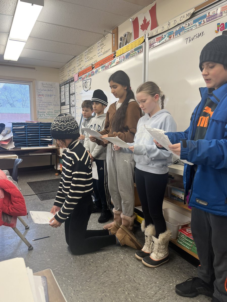 The kids had fun doing some readers theatre today