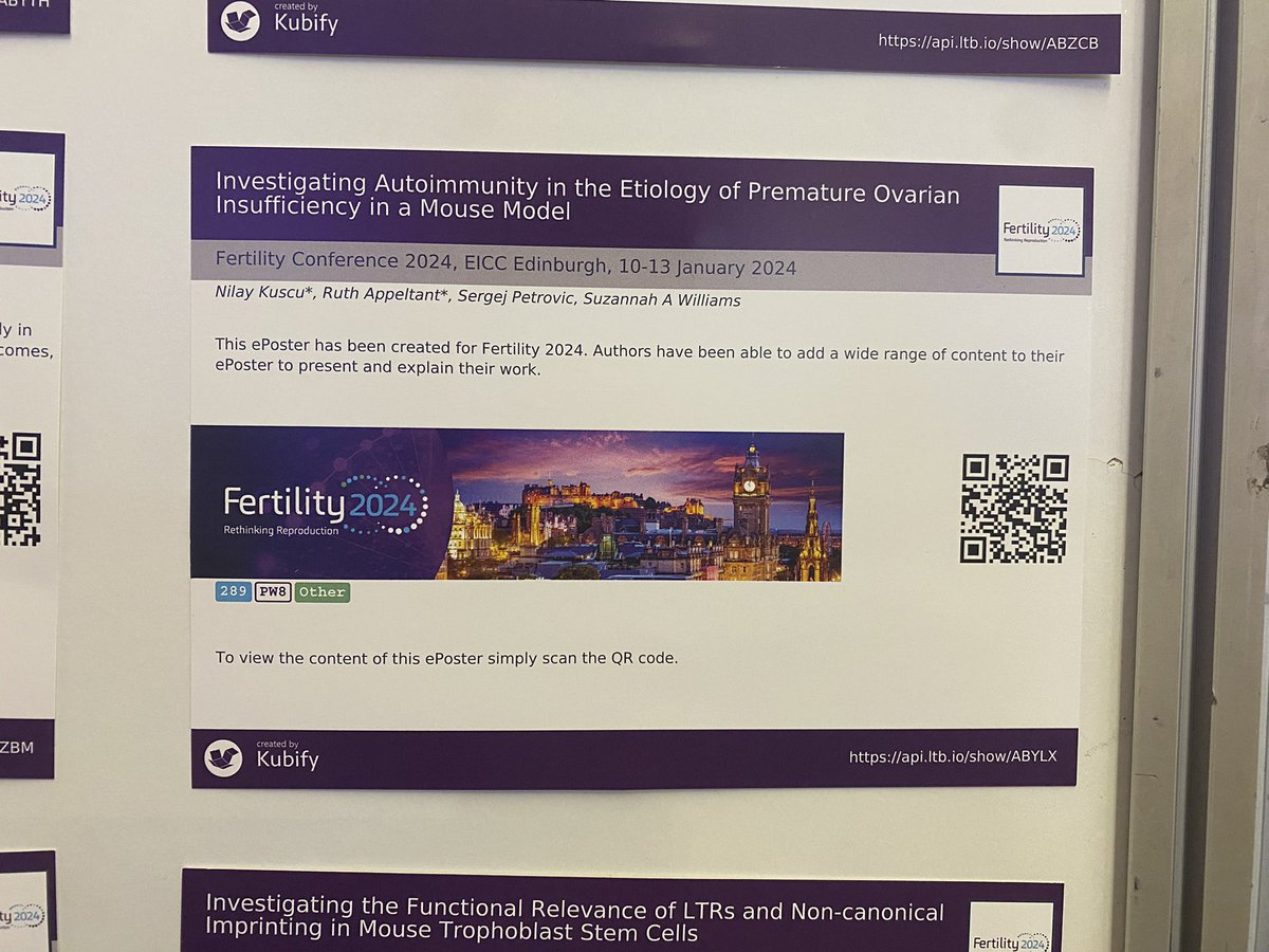 SWilliamslab_OX's tweet photo. Join us at @Fertility2024 #PosterWalk as @nilay_ksc share about autoimmunity in the etiology of premature ovarian insufficiency.
Dive into this exploration with us! #Fertility2024
📆 Date: 13/1 (Sat)
⏰ Time: 13:15-13:45
📍 Location: Poster Village, EICC
🖥️ Screen: 18 https://t.co/goE3N6DeoX