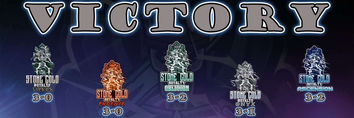 BIG WINS for Scr tonight!! 
Two 3-0’s
Two 3-2’s
One 3-1!! 
GG’s to all that played tonight 
SCR Vipers 
SCR Ascension 
SCR Phoenix 
SCR Oblivion 
SCR Onyx 
💪🏻🏆💪🏻🏆