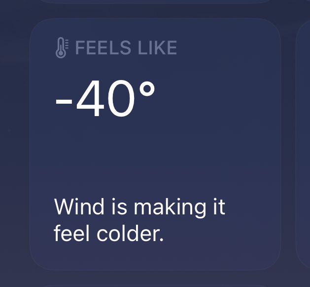 When it’s so cold that C and F are the same so you don’t have to convert it for your American friends 🥹