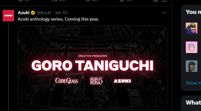 3️⃣ Things You NEED To UNDERSTAND About the <a href="/Azuki/">Azuki</a> Anime

I've heard a lot of takes from people that don't know what they're talking about
MY specialty is JAPAN, ANIME etc
Here's my take
⬇️
1/21
#Azuki #NFT