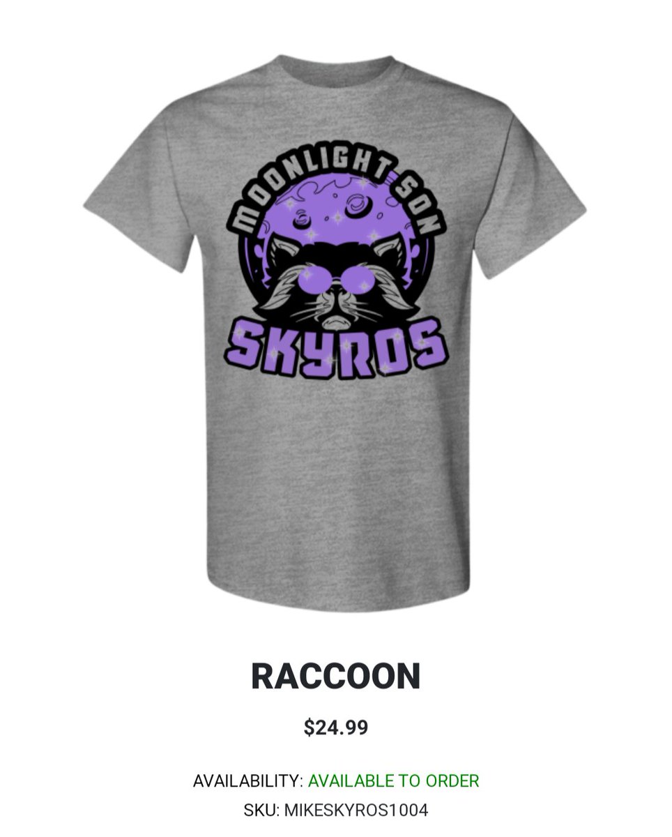 I've been asked about these damn Raccoon shirts for months. They are now available on my Pro Wrestling Tees store for all of you trash panda enthusiasts 🦝

Link in thread and Bio. 🌙